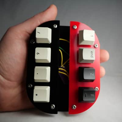 Black and Red Acrylic Midi Controller with 8 Note Buttons image 1