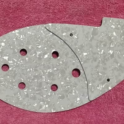 Custom Hand made Pearl White upper lower pickguards to fit on Current Rickenbacker 330 360 guitar image 2