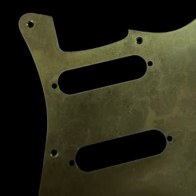 Made-to-Order - Aged Brass - 8-hole SSS 50s Stratocaster Pickguard Scratchplate Set for Fender - Hand-finished image 2
