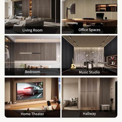 Wood Panels For Wall Acoustic Panels For Interior Wall Decor, 3D Wood Slat Wall Panel/Fluted Sound Absorbing Noise Cancelling Panels - 5 Pack Color Samples image 6