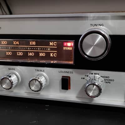 Automatic Radio HMX-4000 AM/FM Receiver with 8 Track 1970 Brushed Aluminum and Wood image 1