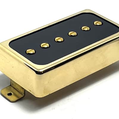 Dragonfire H90 Bridge Pickup ~ Humbucker Sized P90 Performance Pickup, Gold Ring with Black Inlay image 3