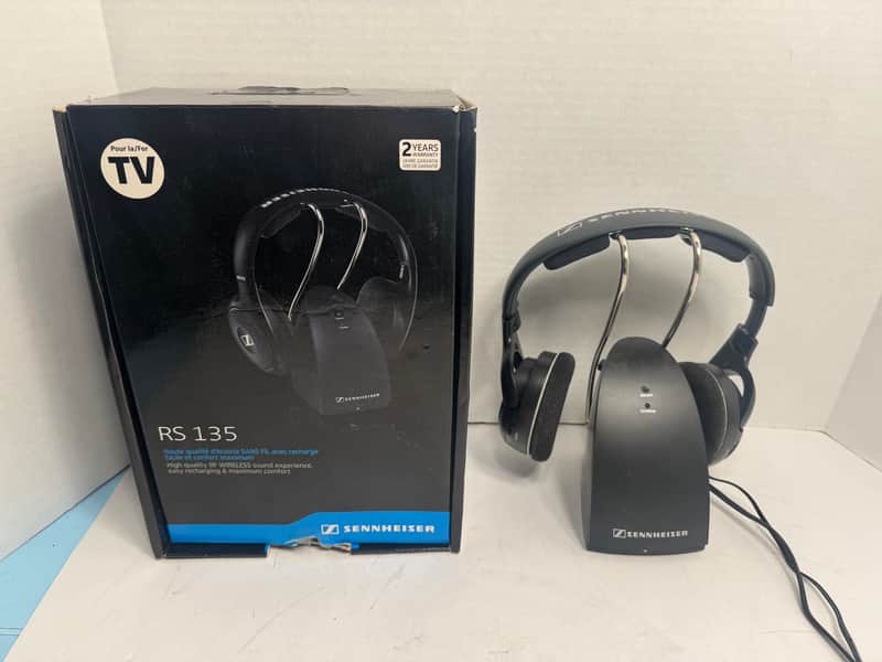 Sennheiser RS 135 Over the Ear RF TV Wireless Headphones - Black