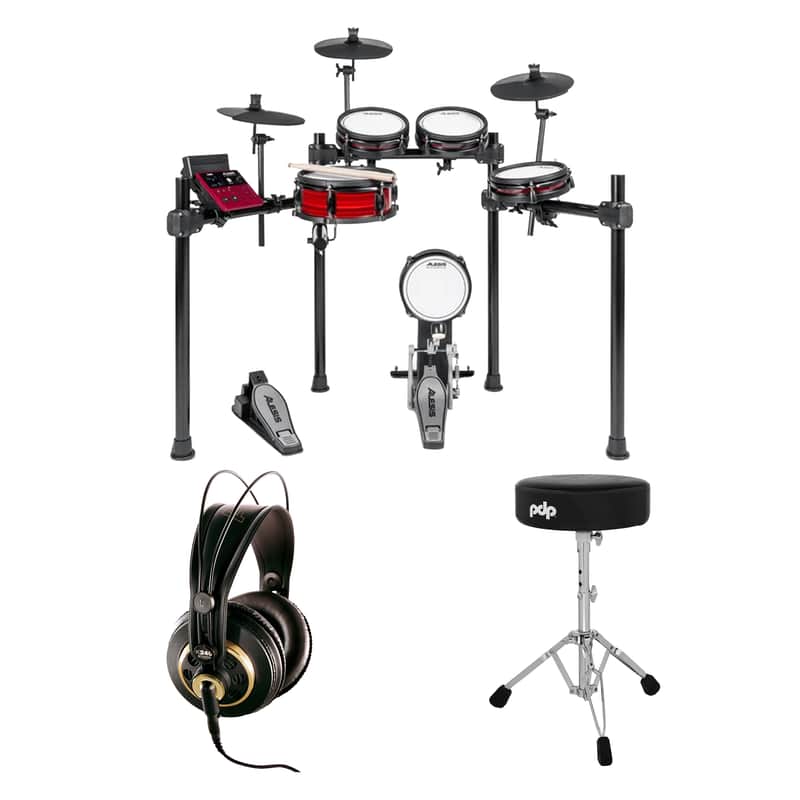 Alesis Nitro Pro 8-Piece Electronic Drum Kit + Headphones + Throne image 1