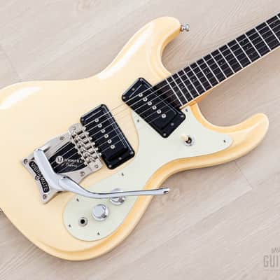 1990s Mosrite Ventures Model 3/4 Size Custom, White w/ Vibramute, Japan Kurokumo image 1