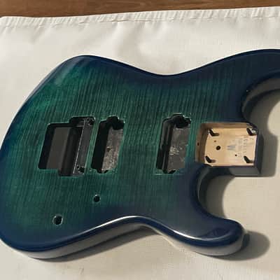2013-14 Mexico Charvel San Dimas 2H Trans Blue Flame Guitar Body Floyd Ready (Excellent) image 2
