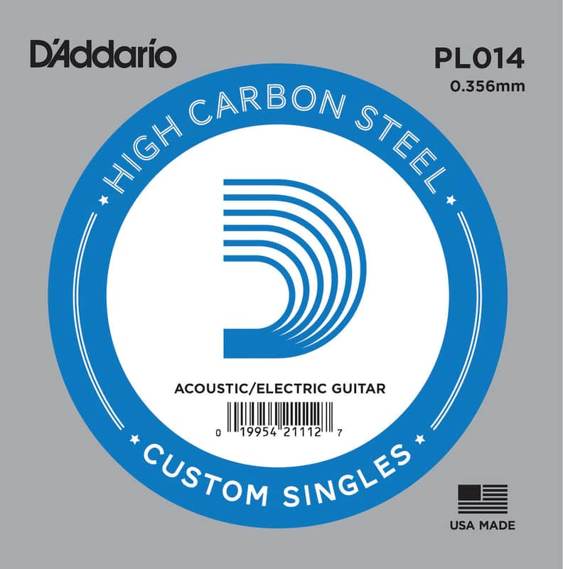 D'Addario D''Addario PL014 Plain Steel Guitar Single String, .014 image 1