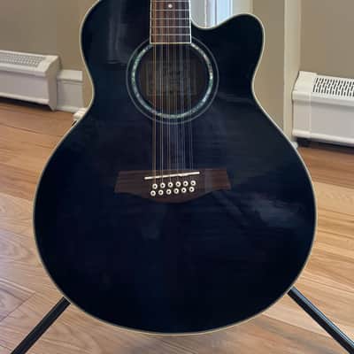 Ibanez AEL2012E-TKS-14-01 made in 2010 - Black semi-transparent w/ gig bag image 1