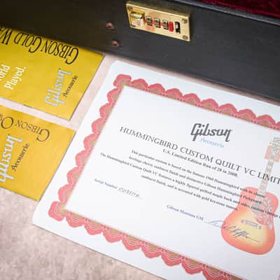 GIBSON USA Custom Shop Custom Hummingbird Quilt #1 of 28 "Heritage Cherry burst" (2008) image 3