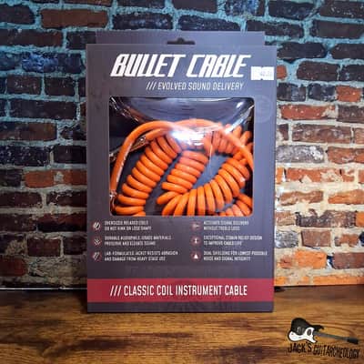 Bullet Cable 15' Classic Orange Coil Cable - Straight/Right-Angle