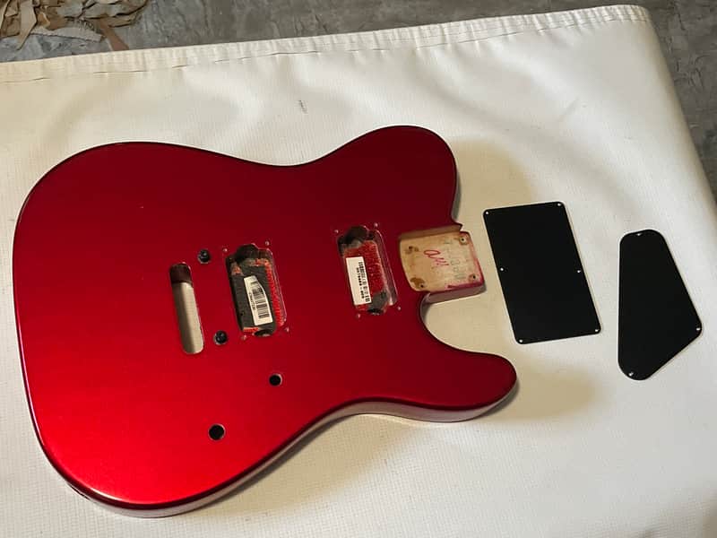 2008 Charvel USA San Dimas 2H Metallic Red Telecaster Style Guitar Body Floyd Ready image 1