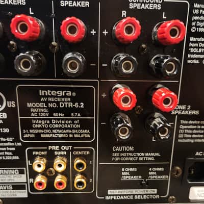 Integra Integra DTR-6.2 Audio/Video  Receiver with phone input 90s  - Black metal image 10