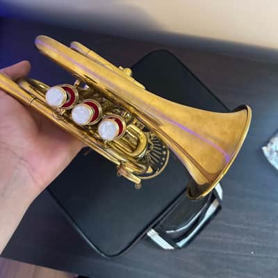 Brand new Pocket Trumpet with Hardcase and Mouthpiece - Brass Gold image 9