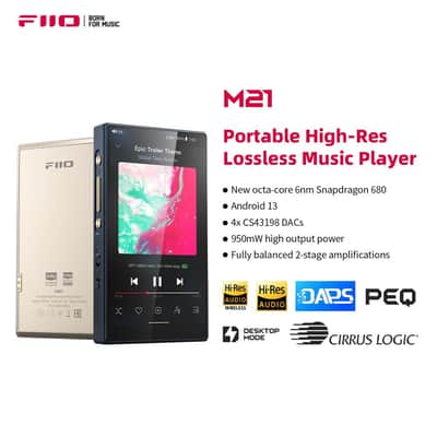 FiiO M21 Android 13 Portable Music Player MP3 Walkman Snapdragon 680 4* CS43198 DAC Chips Hi-Res Audio DSD Bluetooth LDAC (Blue-Black) image 2
