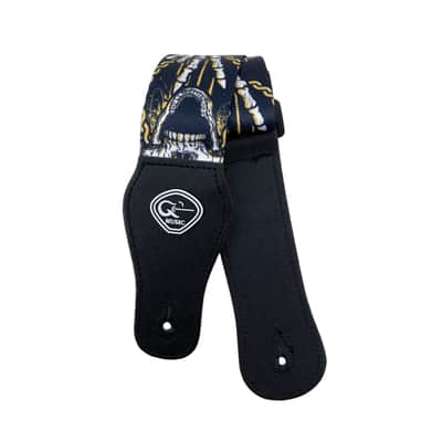 Skull Embroidered Guitar Strap - Adjustable Gothic Rock Style for Electric & Acoustic image 8