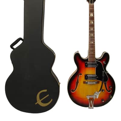 1970's Univox Coily U1825 Semi-Hollow Electric Guitar, Sunburst w/ Case image 1