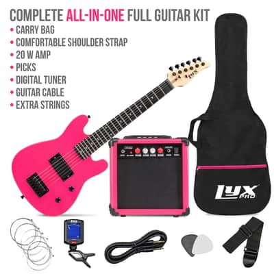 LyxPro Beginner CS 30” Electric Guitar & Electric Guitar Accessories, Pink image 2