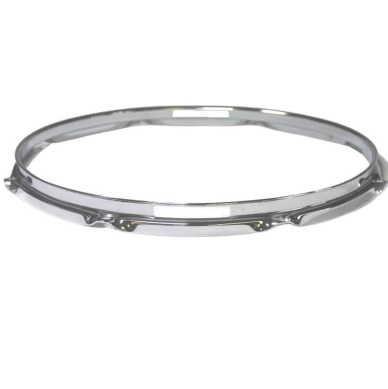 14"8 lug triple flange chrome, SNARE SIDE drum hoop . All sizes, colors & lug patterns available from 6" to 20" diameter image 1