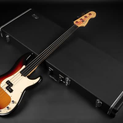 2005 Fender 60th Anniversary American Precision Bass Custom Fretless - 3-Color Sunburst | USA 4-String Boutique Ebony Fretboard | Case image 25