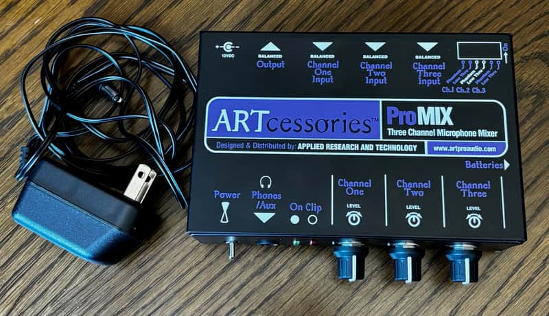 ART ProMix 3-Channel Microphone Mixer 2010 - Present - Black image 1