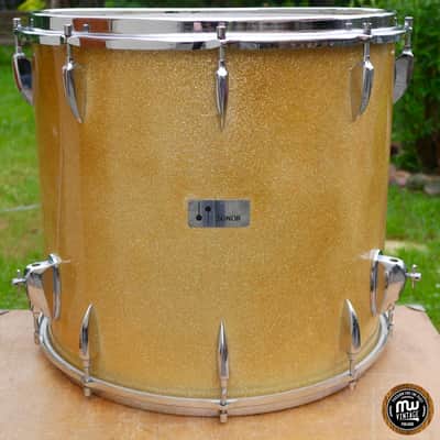 Sonor Teardrop Floortom Floor tom 18" x 16" 3-ply Gold Sparkle Vintage ULTRA RARE image 4
