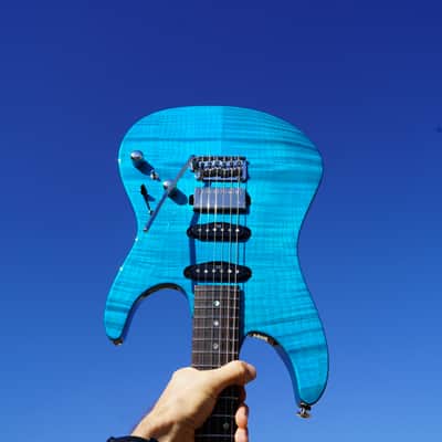 Ibanez Signature MMN1 Martin Miller - Transparent Aqua Blue 6-String w/ Case 2023 image 1