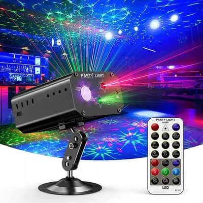 Party Lights Dj Disco Lights, Strobe Stage Light Sound Activated Laser Llights Projector with Remote Control for Parties Bar Birthday Wedding Holiday Event Live Show Xmas Decorations Lights image 1