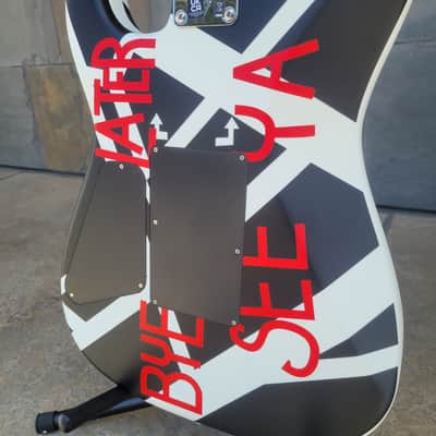 EVH® Striped Series Circles, Maple Fingerboard, White and Black with Gigbag image 11