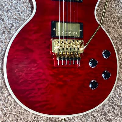 Epiphone Alex Lifeson Signature  Les Paul Custom Axcess  Ruby red electric guitar Floyd rose ohsc image 4