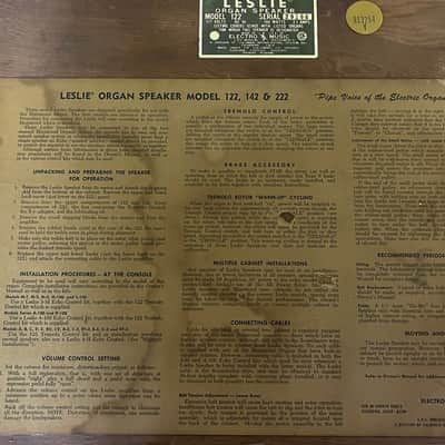 Leslie 122 Speaker for Hammond Organ / B3 C3 A100 image 12