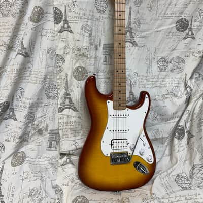 2024 Squier HSS Stratocaster Sienna Sunburst Flame Maple Top RARE!! image 1