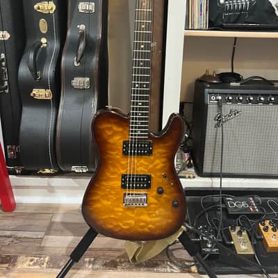Fender American Deluxe Telecaster QMT HH with Rosewood Fretboard 2004 - 2006 - Tobacco Sunburst image 3