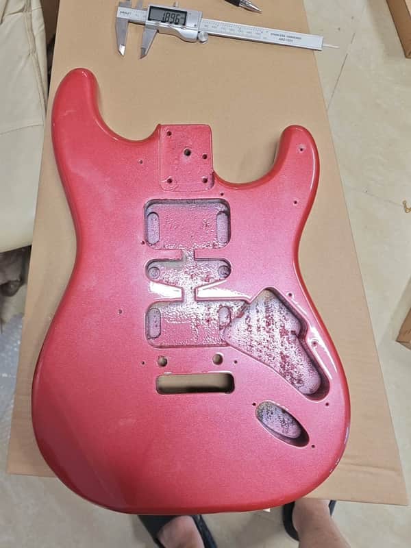 Burgundy Red Poplar Wood Guitar Stratocaster Strat Style Body image 1