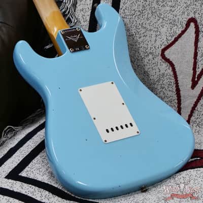 Fender Custom Shop 1969 Stratocaster Maple Neck with Rosewood Fingerboard Journeyman Relic Faded Daphne Blue 7.75 lbs image 12