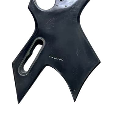 Custom Black Red Guitar Warlock Style Body, String Through Bridge image 5