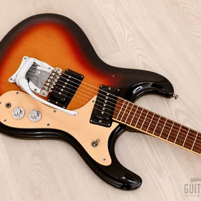 1978 Mosrite Ventures Model Vintage Guitar Sunburst w/ Moseley Vibrato, Case image 8