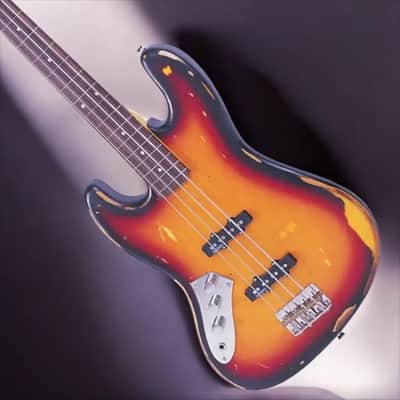 Vintage LV74MR-JP Icon Series Fretless Left-Handed - Sunset Sunburst image 8