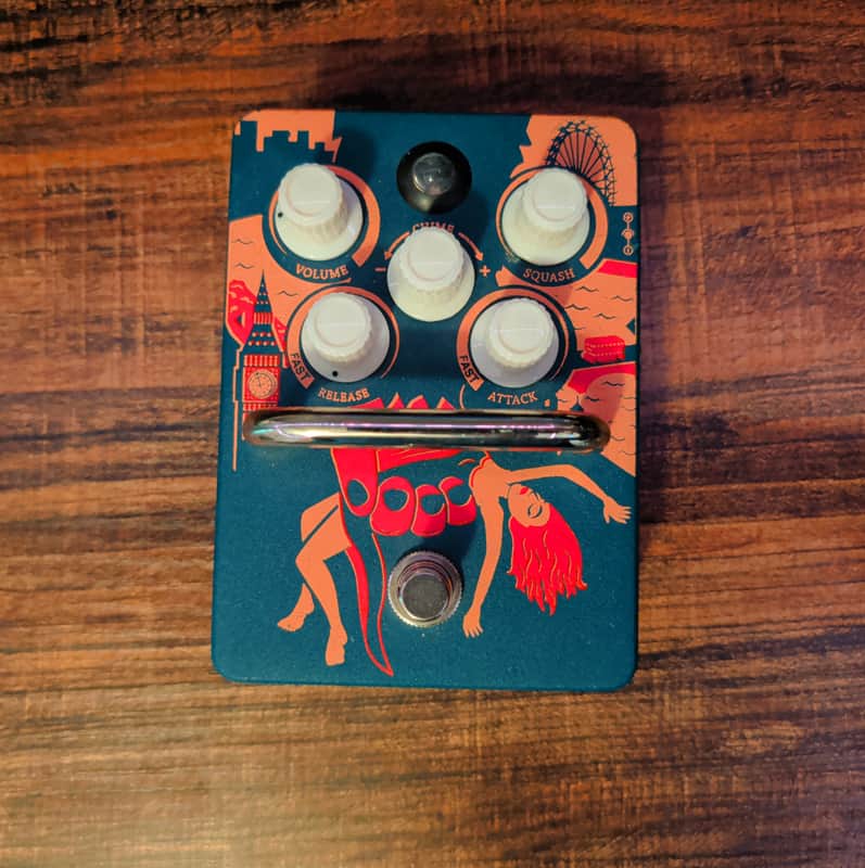 Orange Kongpressor Analog Class A Compressor Pedal 2010s - Blue/Orange Graphic image 1