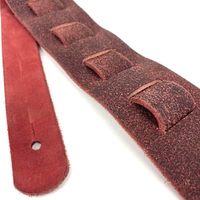 Walker & Williams STR-10 Amaranth Red Distressed "Weathered" Top Grain Italian Leather Guitar Strap image 11