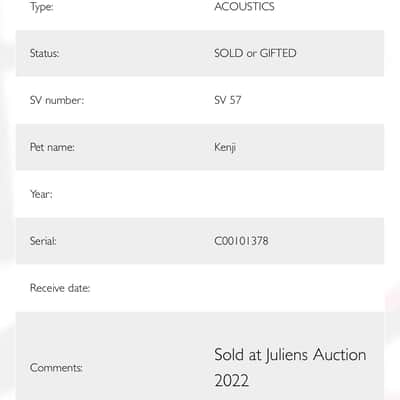 Steve Vai Owned and Played Ibanez "Kenji" SV 57 Artwood Series Acoustic Guitar image 3