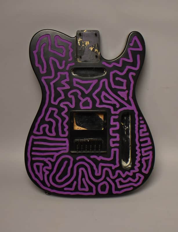 c. 1980s Schecter USA T-Style Body Dallas-Era HS Customized Black/Purple image 1