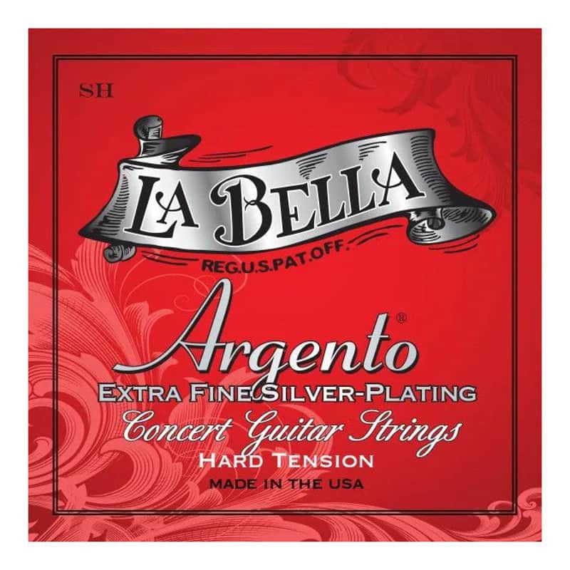 La Bella SH Argento Extra Fine Silver Plating Nylon Guitar Strings - Hard Tension image 1