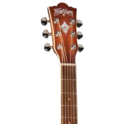 Washburn EA15 Festival Series Mini Jumbo Cutaway Acoustic Electric Guitar. Ice Tea Burst image 10