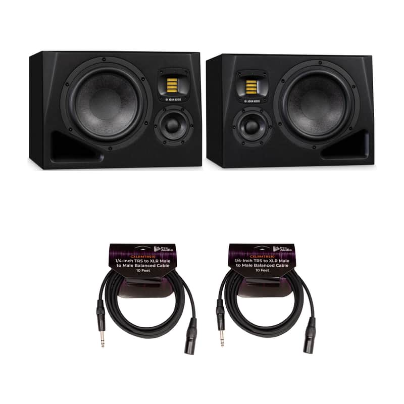 Adam Audio A8H Powered 3-Way Studio Monitor (Left and Right) with Cables image 1