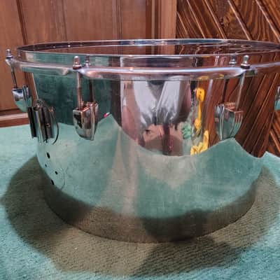 Ludwig Stainless Steel 18"(Diameter)x10"(Depth) Tom 1970's - Stainless Steel image 2