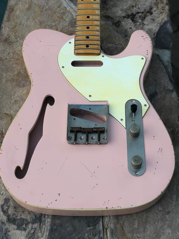 Real Life Relics Tele Telecaster Body F Hole Double Bound Aged