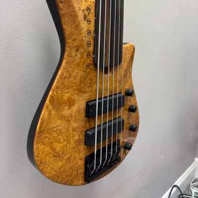 Roscoe SKB3006 Fretless Bass 2000s - Amber Burl image 5