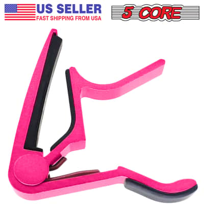 5 Core 6-String Guitar Capo Pink 2 Pack Guitar Accessory for Acoustic, Bass & Electric Guitars image 5