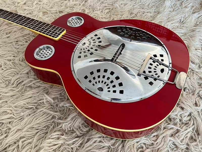 Vintage 1970s Mosrite of California D-40 D-50 Dobro Resonator Acoustic Guitar Red USA image 1