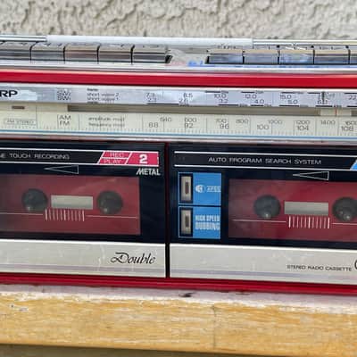 Vintage Sharp  QT-77 Stereo Cassette Boombox  80s - Red image 7